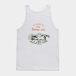 retro style at least my dog loves me Tank Top